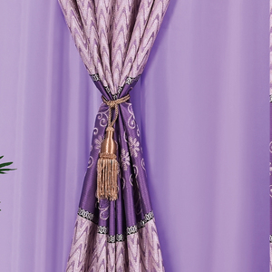 Rideaux vintage violette à fenêtre plate, panneaux, de style chinois, pour salon, jupe, vente en gros - Product Image 2