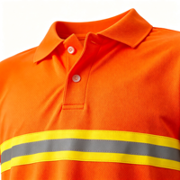 T-shirt d'été respirant à revers réfléchissant en tissu œil-de-perdrix, gilet réfléchissant, polo à manches courtes, uniforme de travail
