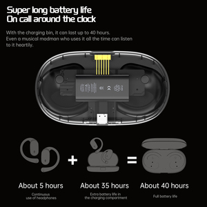 Open Ear Wireless <strong>Earbuds</strong> with Adjustable Ear Hooks Electroplated Cover Clear Call Smart Car Headphones - Product Image 6