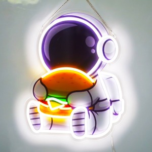 Astronauta Lua Neon Sign Custom Handmade LED Neon Light <span class=keywords><strong>Wall</strong></span> Decor para Game Room Bar Party Quarto Art Shop ou Decoração para casa - Product Image 4