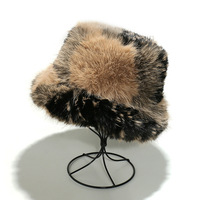 FF4897, sombrero de invierno de felpa peludo cálido Vintage, Ushanka ruso para mujer, gorra de pescador peluda esponjosa, sombreros de cubo de piel sintética