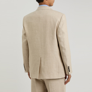 Trajes caqui para hombre, trajes formales, chaqueta elegante, muesca de solapa de un solo pecho, chaqueta Formal, pantalones, chaleco, traje ajustado - Product Image 4