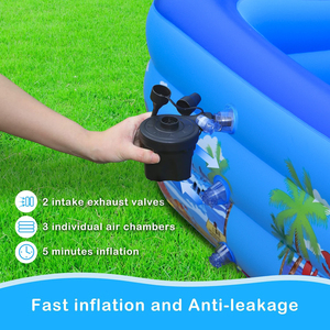 <span class=keywords><strong>Piscina</strong></span> Inflable Familiar Grande, Rectangular, de PVC Grueso de 3 Capas, <span class=keywords><strong>Piscina</strong></span> Inflable para Niños y Adultos, para Jardín, Patio Trasero, Verano - Product Image 5