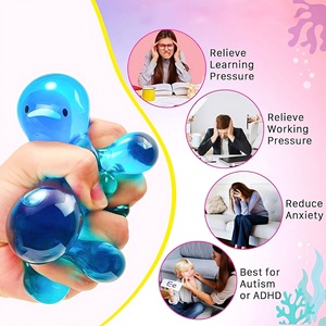 ของเล่นบีบคลายเครียดรูปสัตว์ทะเล TPR Squishy Fidget Cube แบบนุ่ม สำหรับวางบนโต๊ะทำงาน ขายส่ง รับผลิตแบบ OEM/ODM - Product Image 4