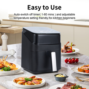 Freidora de Aire Digital Inteligente Multifuncional para el Hogar con Ajuste de Temperatura Táctil, 4L, de Vidrio, Sin Aceite - Product Image 2