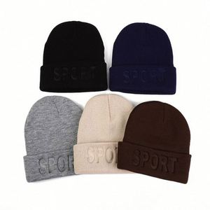 2024 New Winter Trendy Women Men Warm <b>Hat</b> Knitted Beanie <b>Hat</b> With Embossed Sports Logo - Product Image 1