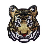 Vente en gros de patchs en chenille brodés avec logo Tigre, patchs thermocollants personnalisés pour vêtements
