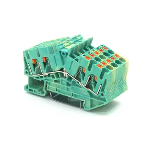 Feed Through Push In Wire Electrical Connection Spring Din Rail Terminal Block