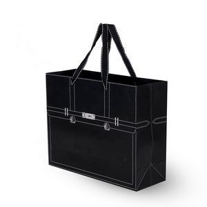 Sac à provisions de cadeau d'emballage de vêtement en papier blanc de luxe avec logo de marque personnalisé sac en papier avec logo imprimé - Product Image 4