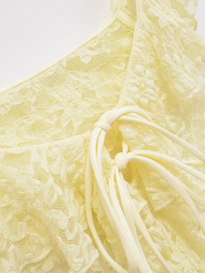 Women's Irregular Ribbon Lace Tie Strap Casual <b>Top</b> Fashion - Product Image 5