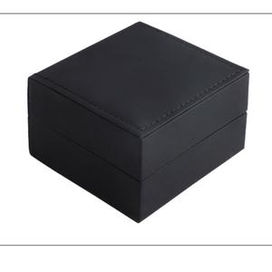 Prix de gros, faible MOQ, boîte d'emballage personnalisée pour montres et bijoux en cuir PU noir haut de gamme, anti-poussière, support OEM ODM - Product Image 6