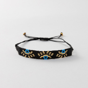 Nueva Pulsera Miyuki de Estilo Europeo Americano con Ojo Turco, Patrón Geométrico de Inspiración Étnica, Cuentas de Vidrio Esmaltado, para Turistas - Product Image 3
