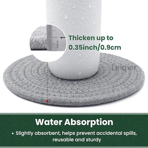 Logo personnalisé grands sous-verres style classique perlé hick résistant à la chaleur tapis en coton protéger <span class=keywords><strong>comptoir</strong></span> de cuisine avec napperons - Product Image 4