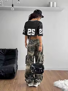 Camiseta Corta de Malla Negra para Hombre, Tallas Grandes, con Logotipo Personalizado, Transpirable, Cuello en V, Estilo Urbano, Sexy, para Práctica de Baile, Estilo Americano - Product Image 3