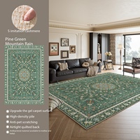 Tapis en peluche pour salon, tapis persan antidérapant pour chambre à coucher, style ethnique vintage, imperméable, compatible avec l'aspirateur
