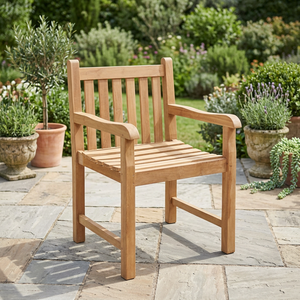 Fauteuil de jardin moderne en teck massif, durable, confortable, imperméable et écologique, chaise de salle à manger d'extérieur pour restaurant - Product Image 3