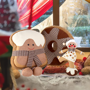 หมอนขนมปังขิงโคโค่ ของตกแต่งบ้านคริสต์มาส ผ้าห่ม ของขวัญงานปาร์ตี้ ของเล่นคุกกี้จากโรงงาน หมอนอิงน่ารัก โพลีเอสเตอร์ - Product Image 1