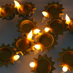 Floating Flower-Shaped LED Candles Eco-Friendly & Safe Small Electronic Oil Lamps Diwali Prayer & Home Decoration - Product Image 3