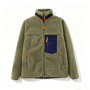 Custom Logo <b>Winter</b> Slim Casual Fleece Jacket Finished Splice Pocket Stand Collar <b>Warm</b> Polar Fleece Unisex <b>Coat</b> - Product Image 4