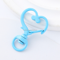 Connecteurs en métal couleur bonbon, peinture cuite, en forme de cœur et de macaron, pour porte-clés à ressort, apprêts de bijoux DIY, vente en gros