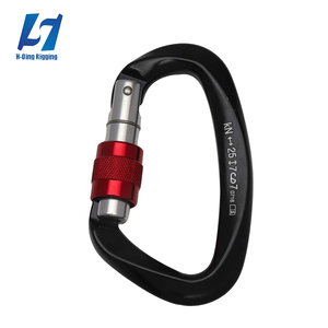 Vente en gros de mousquetons en forme de <span class=keywords><strong>D</strong></span>, 25 kN, 5600 lb, avec verrouillage à vis, pour applications minières - Product Image 1