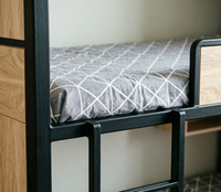 Lit superposé moderne en métal extra large sur mesure, adapté aux dortoirs du personnel, aux dortoirs scolaires, aux auberges, aux B&B, aux hôtels et aux appartements