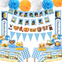Décorations pour la fête d'Oktoberfest : Bannière, guirlandes, ballons, nappe, fanions, décorations pour le festival de la bière