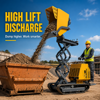 Mini-dumper sur chenilles 1000 kg abordable, fabriqué en Chine, en promotion pour les chantiers de construction