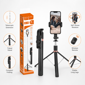 Trípode Selfie Stick JC-15 de Largo Alcance 1700mm, Soporte de Acero Inoxidable para Fotos de Grupo y Selfies en el Suelo - Product Image 4