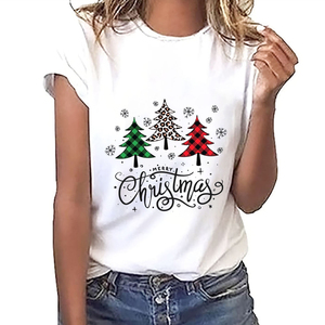 Camiseta de Manga Corta Estampada para Mujer, Cómoda Todo el Día, con Forro Suave y Ajuste Ajustable, Ideal para Descansar en Casa o Correr - Product Image 2