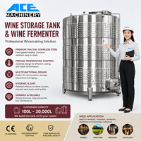 Cuve de Fermentation et de Stockage de Vin 304/316 de 1000L, 2000L, 3000L, 4000L, 5000L, 10000L avec Refroidissement par Plaque Alvéolée