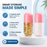 Flacon en acrylique en forme de capsule de 100 ml avec bouchon à vis, transparent ou opaque, pour pilules, vitamines et compléments alimentaires
