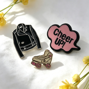 Pins en émail et badges métalliques style rétro skate urbain avec texte motivant, pour la décoration quotidienne des tenues des jeunes, vente en gros - Product Image 1