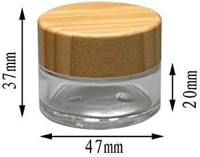 Luxury Frosted <b>Glass</b> <b>Jars</b> <b>with</b> Bamboo <b>Lids</b> for Skin Care & Eye Cream-Eco-friendly Cosmetic Containers (Customizable Capacity) - Product Image 5