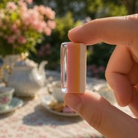 En gros, ensemble de tuiles de Mahjong américain de luxe portable en acrylique, à bords superposés pastel et motif floral, pour salle de jeux et présentation en magasin de cadeaux