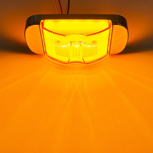 4 WIRES <b>12v</b> 24V Amber Chrome Bezel Side Signal Markers Clearance <b>Light</b> - Product Image 3