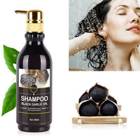 Shampoo à l'ail noir Mokeru Herbal sans sulfate, nourrissant, anti-frisottis, régulateur de sébum, antipelliculaire, prévention de la perte de cheveux, pour tous les types de cheveux