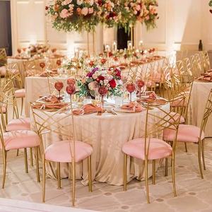 Vente en gros de luxe Empilable Fer Or Crossback Chaise Mariage pour réception d'événement - Product Image 5