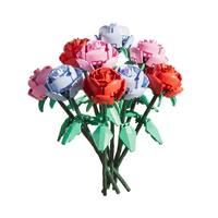 Vente en gros directe usine : Ensemble de briques de construction pour bouquets de fleurs (orchidées, roses) – Fleurs éternelles pour la décoration intérieure et cadeau de Saint-Valentin