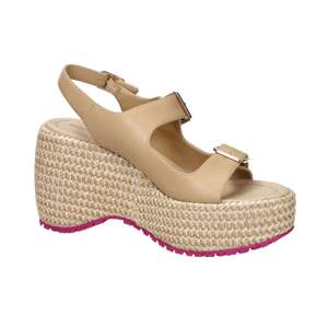 Fornarina Women's Bubble Mia Wedge Sandal Beige 9 Cm <b>Heel</b> Size 39 - Product Image 2