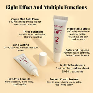 Keratin Vegan Lash Lift y Brow Lamination Lash Lift Solution Professional Step 1 Step 2 10ml - Product Image 2