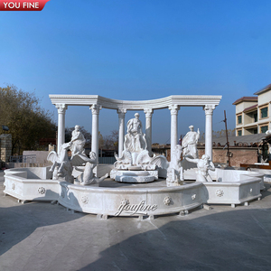 YOUFINE Fuente de <span class=keywords><strong>Trevi</strong></span> de mármol blanco tallada a mano de gran tamaño, con diseño de Dios del Mar de la mitología, para punto central de referencia en una mansión - Product Image 3