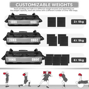 MKAS Gym Power Rack Station tessuto Pvc Power Bag impermeabile nero forza allenamento 10-30Kg palestra da competizione sacchi di sabbia - Product Image 4