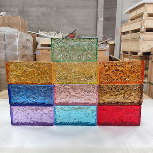 Brique de verre rectangulaire transparente moderne <span class=keywords><strong>Art</strong></span> Déco 200*100*50mm, bloc de verre fusionné à chaud pour salle de bain, hôtel, hall - Product Image 6