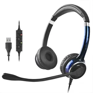 Top Ranking Bedrade Oem Over Ear Computer Headset Usb Audio Casque Avec Micro Hoofdtelefoon Met Ruisonderdrukking Voor Callcenter