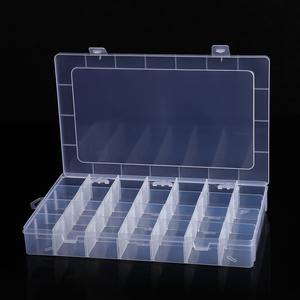 Boîte de rangement en plastique transparente à 28 compartiments, organisateur détachable pour perles, strass, pièces, rectangulaire, fabriqué au Zhejiang - Product Image 1