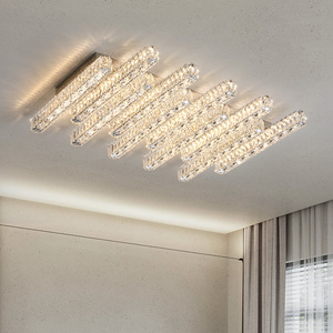 Gran oferta, lámpara de techo moderna, candelabro de cristal con diseño de onda dorada, lámpara inteligente, Base de hierro IP44 para oficina en casa - Product Image 2