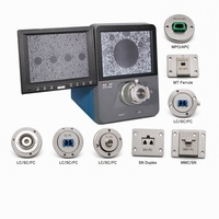 Microscope à fibre optique de paillasse à double grossissement 400X 200X, inspecteur de contamination par rayures de face d'extrémité MPO multi-core pour la qualité des transceivers 800G