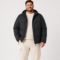 Veste matelassée en duvet pour homme, style utilitaire, à capuche, fermeture éclair intégrale, poches, cordon de serrage, hiver, grandes tailles, surdimensionnée, 6XL, 7XL