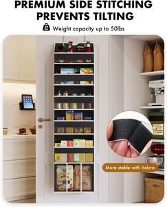 6 <b>Shelf</b> Over Door Organizer 50LB Load Behind Storage Hanging Over the Door Organizer - Product Image 1